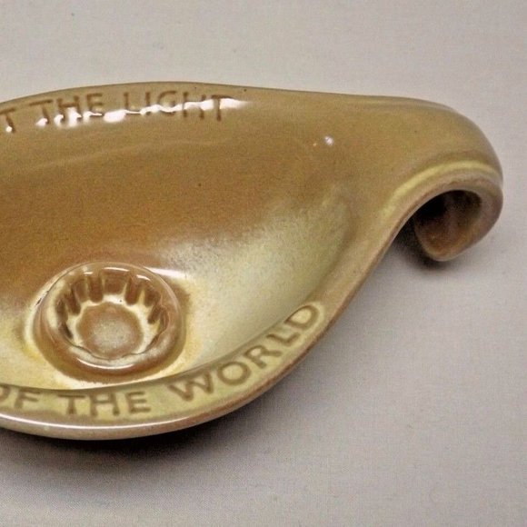 Frankoma Pottery Plainsman Brown Set of 2 Oral Roberts 1971 Candle Stick Holders - Picture 11 of 13